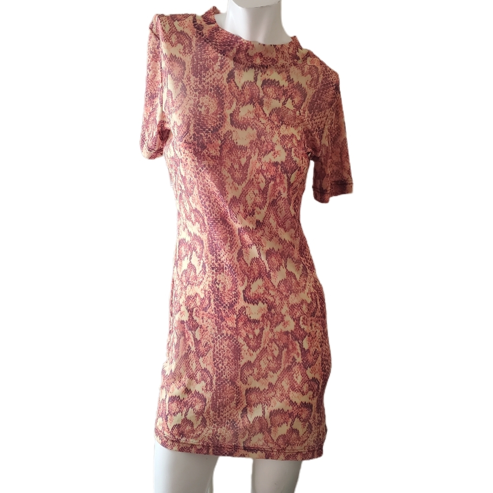 UO sheer mesh snake print dress